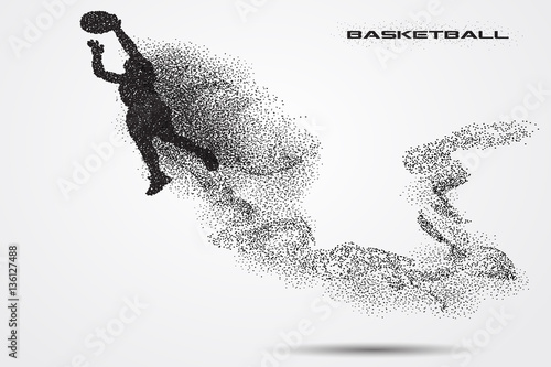Basketball player  of a silhouette from particle