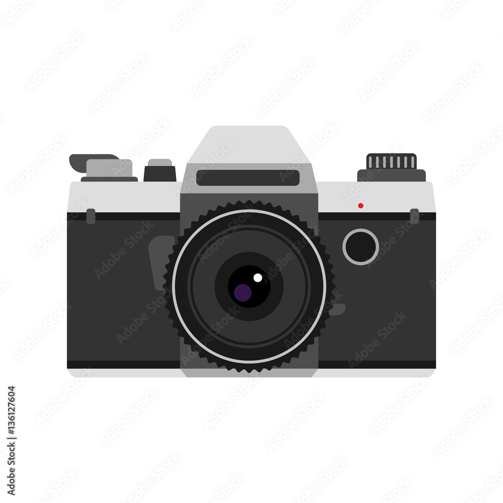 Retro photo camera vector illustration. Retro photo camera vector illustration.