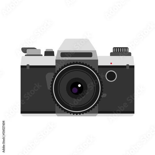Retro photo camera vector illustration.