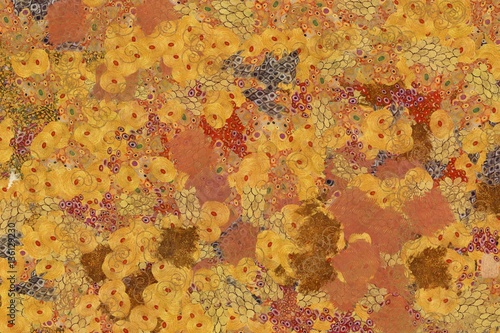 Wide abstract background in Gustav Klimt style 
 photo