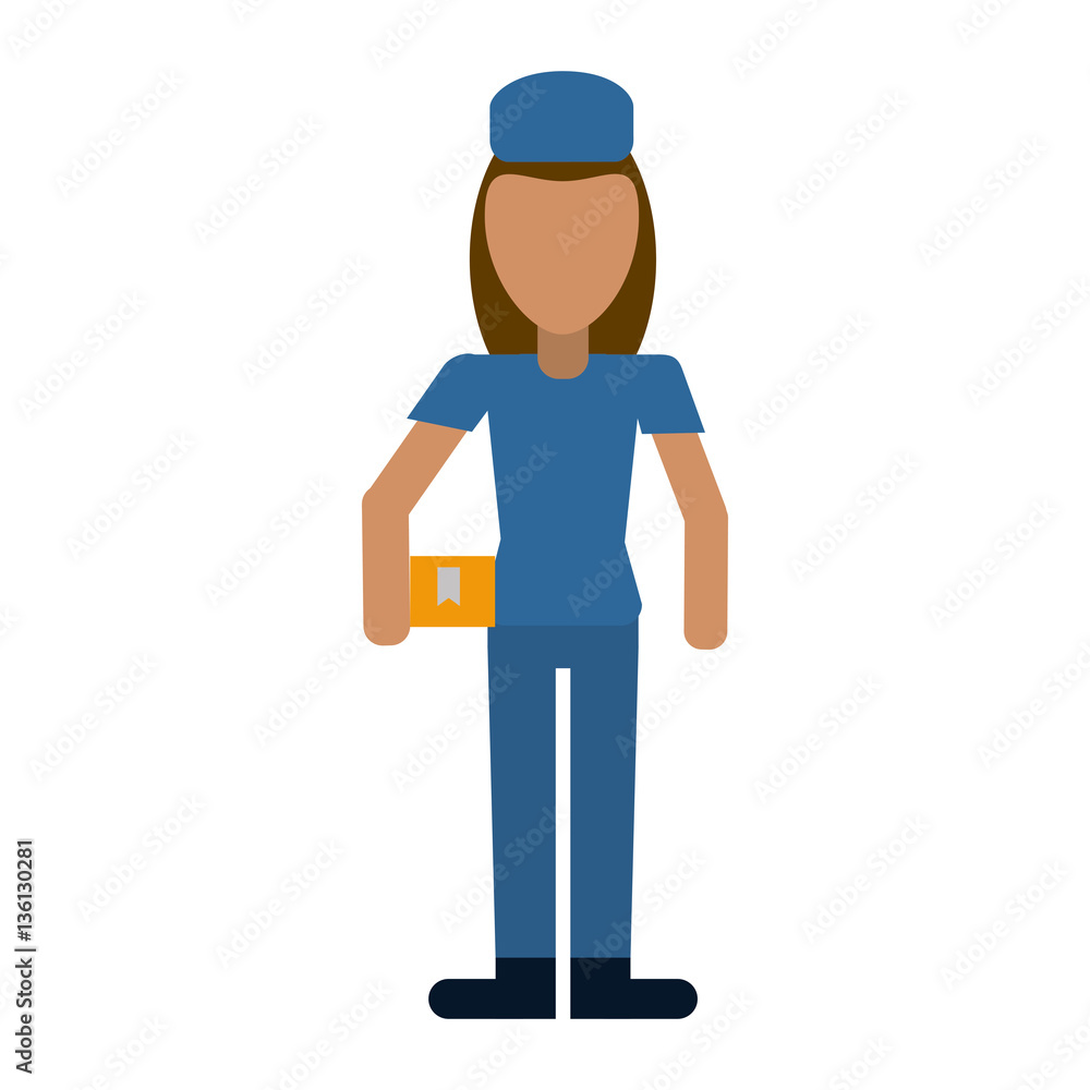 avatar woman delivery working box and cap uniform vector illustration eps 10 avatar woman delivery working box and cap uniform vector illustration eps 10