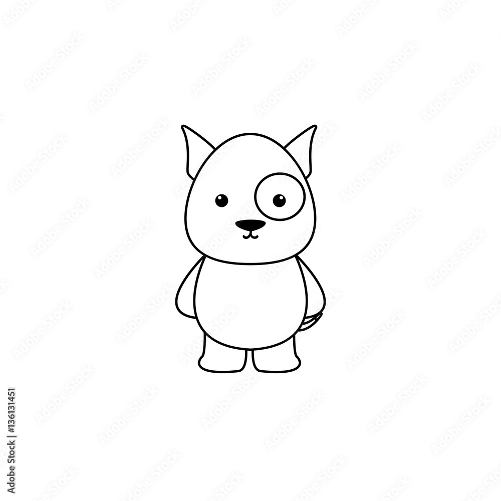 Fototapeta premium Cute Cartoon dog