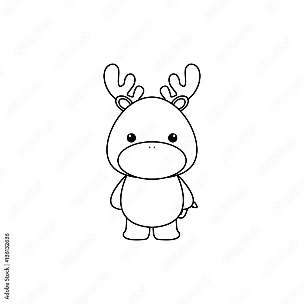 Fototapeta premium Cute Cartoon deer