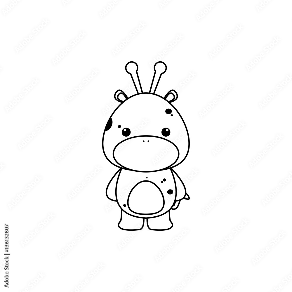 Fototapeta premium Cute Cartoon Giraffe