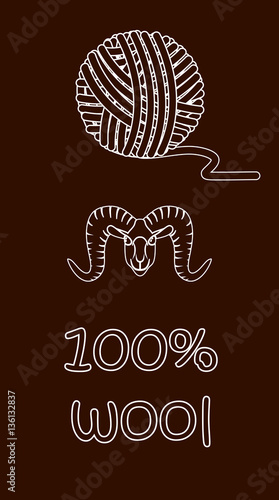 100% sheep's wool - vector illustration 