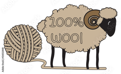 100% sheep's wool - vector illustration 
