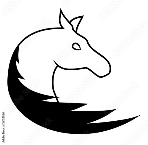 Horse stylized head - vector illustration 