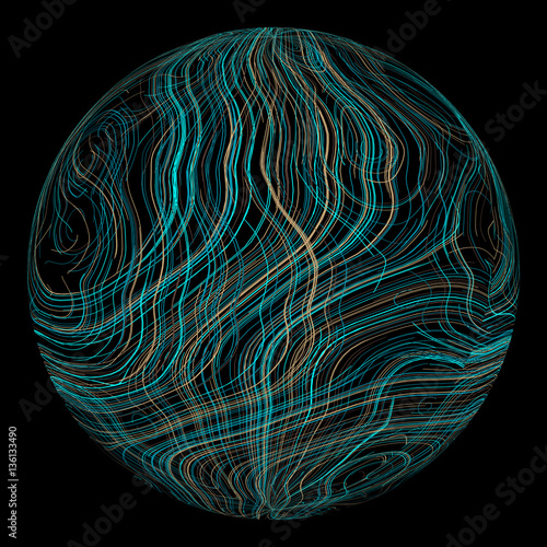 Transparent wavy  globe - vector illustration