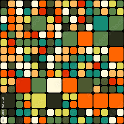 Continuous square mosaic pattern - vector illutration