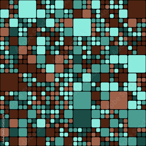 Continuous square mosaic pattern - vector illutration
