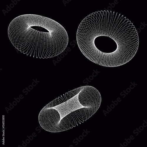 3D stippled tor   - vector illustration 