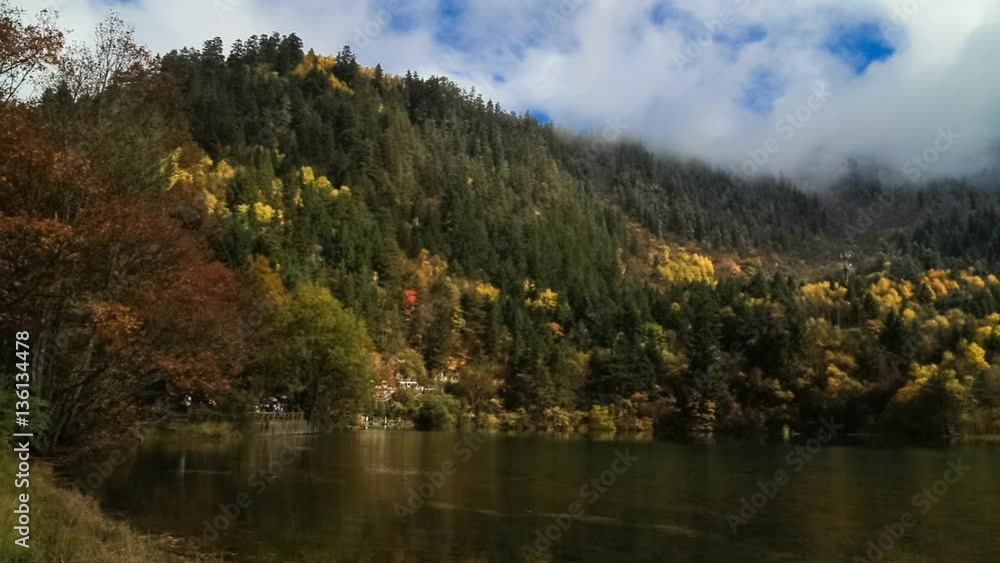 The beautiful Juizhaigou Valley (Valley of nine villages) National Park in autumn, winter in aba state, sichuan province, China. The beautiful Juizhaigou Valley (Valley of nine villages) National Park in autumn, winter in aba state, sichuan province, China.