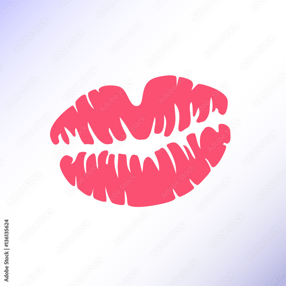 Pink lipstick kiss. Pink lipstick kiss.