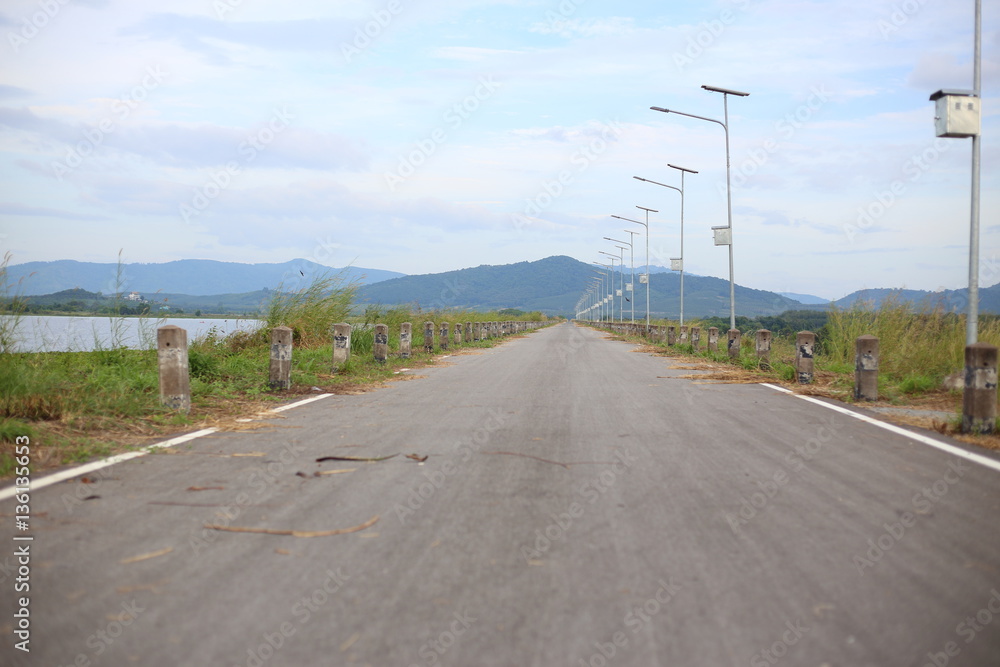 on road in Rayong, Thailand