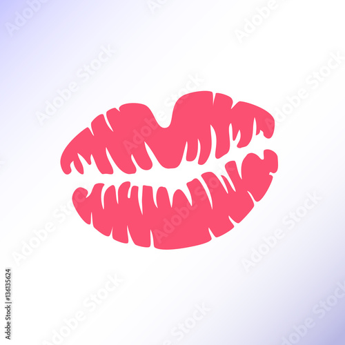 Pink lipstick kiss.