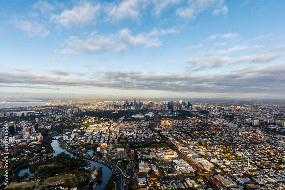 City of Melbourne vue from above