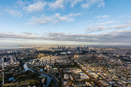 City of Melbourne vue from above