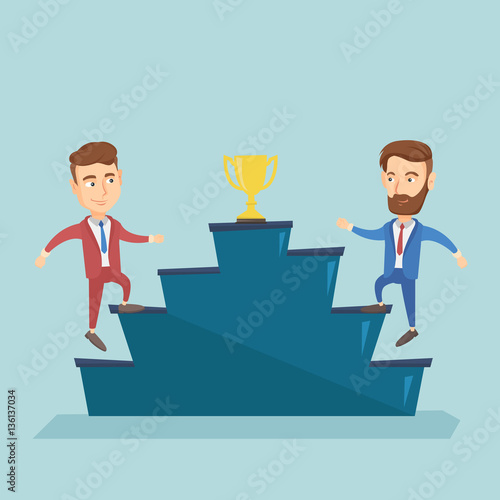 Businessmen competing for the business award.
