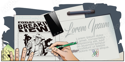 Robber running away with money. Cowboys wild west.