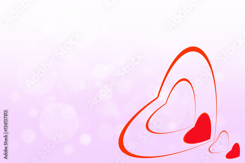 The heart symbol on a beautiful bokeh background, concept for valentines day.