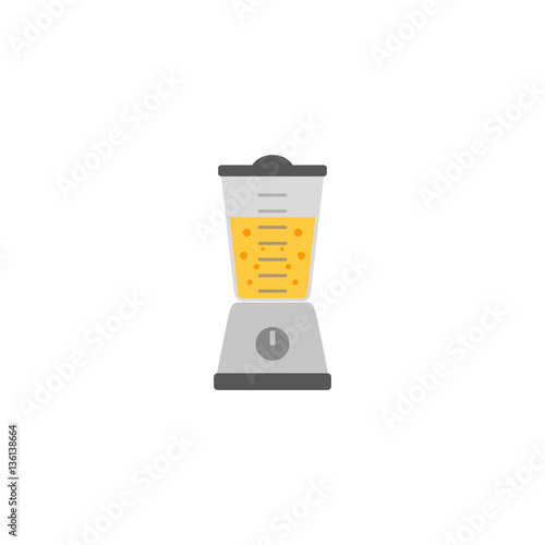 Kitchen appliance isolated on white. Electric juice blender. Home food processor juicer machine. Flat style vector illustration of household blending device. Mixer fresh drink kitchenware equipment