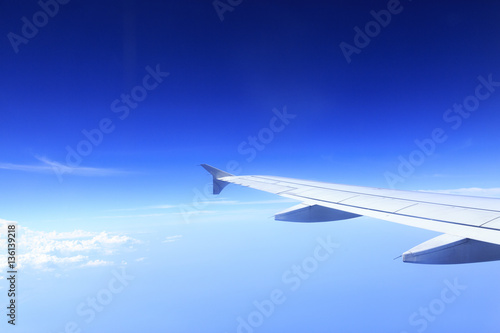 Skyline View above the Clouds from air plane