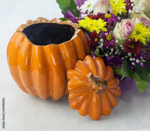 Clay Pot in the shape of a Pumpkin