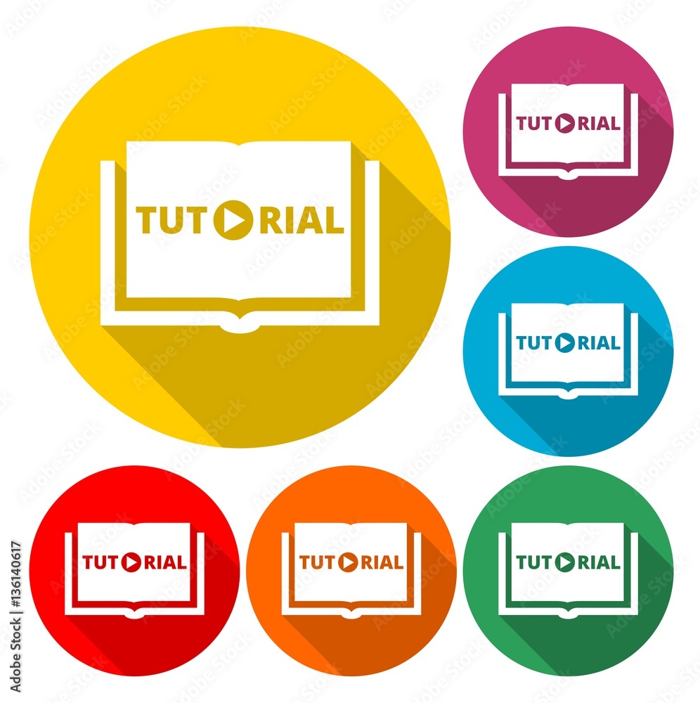 Tutorial icon, book icon - Illustration Tutorial icon, book icon - Illustration