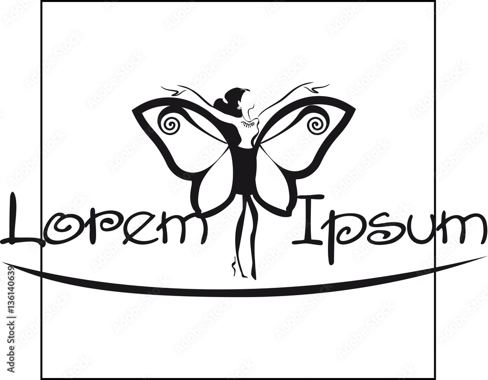 butterfly wings girl, design for logo Stock Vector Adobe Stock