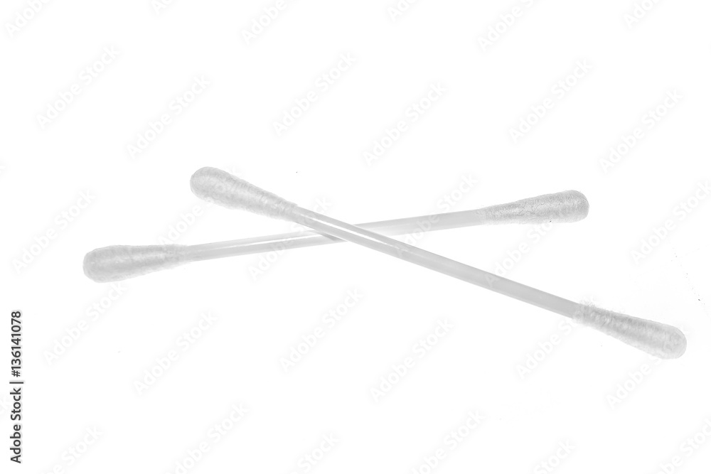 cotton swabs on a white background cotton swabs on a white background