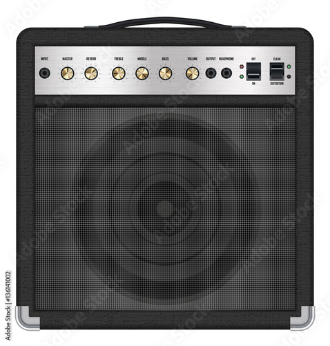 real classic black guitar amplifier vector