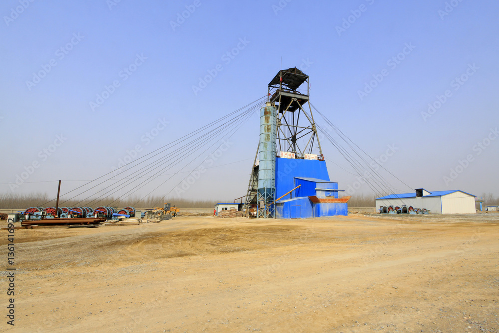 drilling derrick in MaCheng iron mine, Luannan County, Hebei Pro drilling derrick in MaCheng iron mine, Luannan County, Hebei Pro