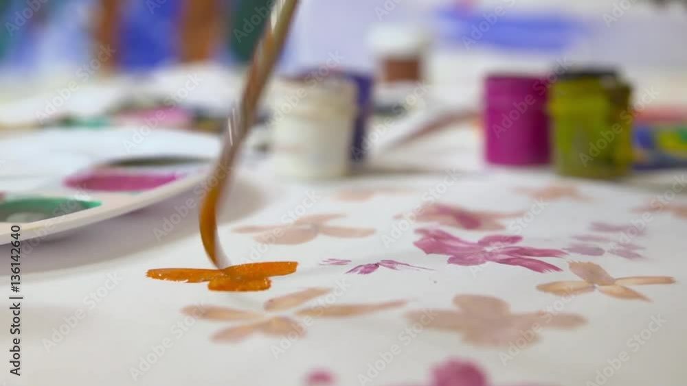 Hand draw watercolor pattern. The child draws. Hand draw watercolor pattern. The child draws.