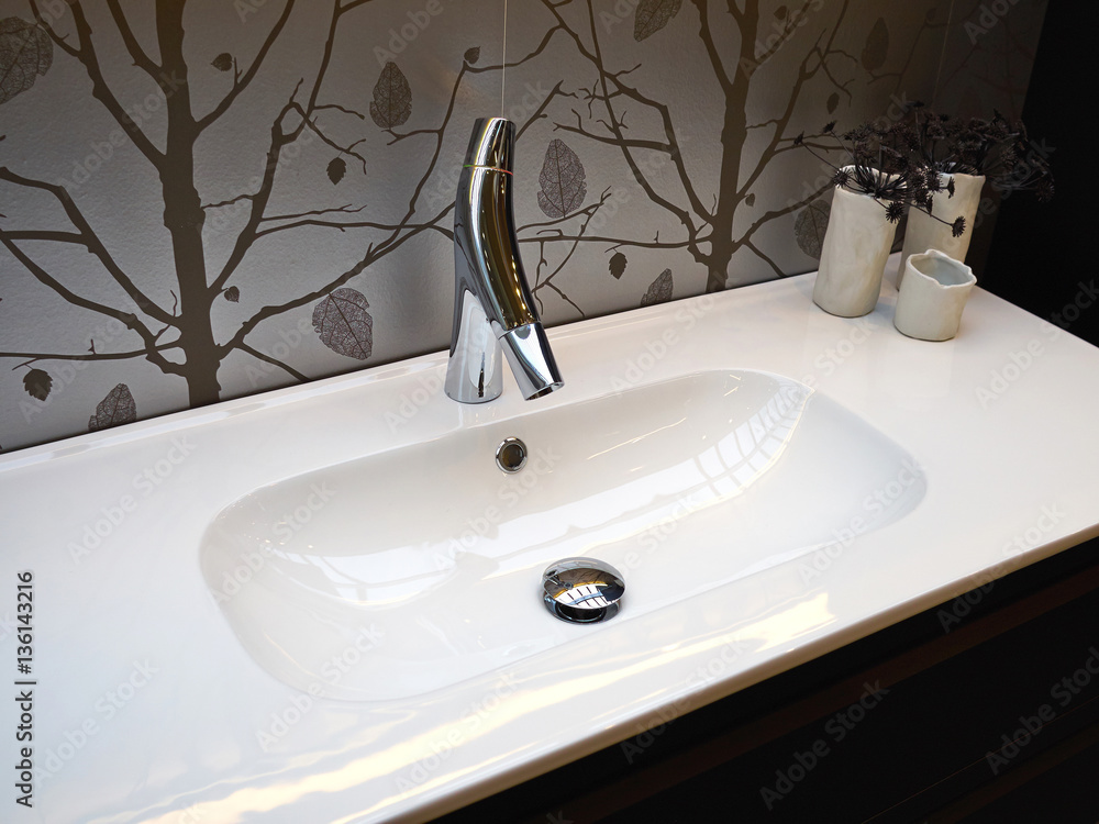 Fototapeta premium Beautiful Modern Bathroom in Luxury New Home