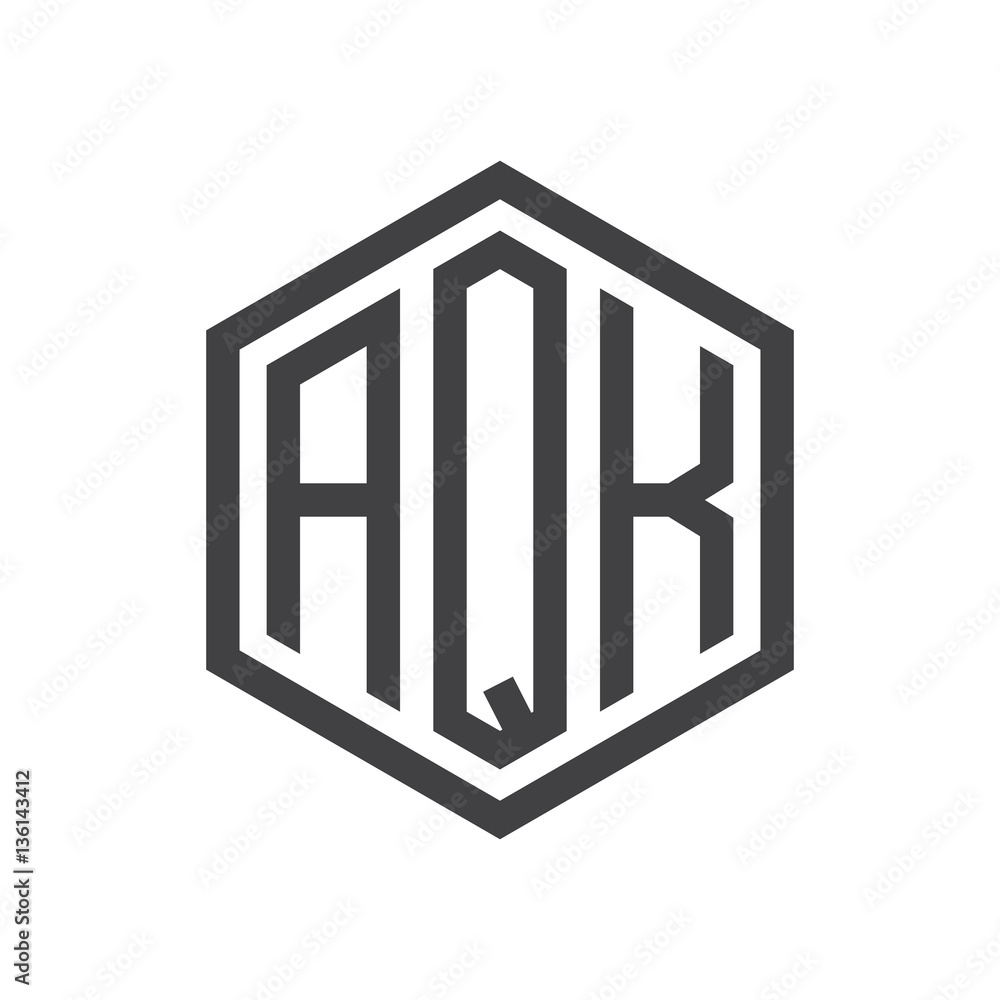 initial three letter logo hexagon black initial three letter logo hexagon black