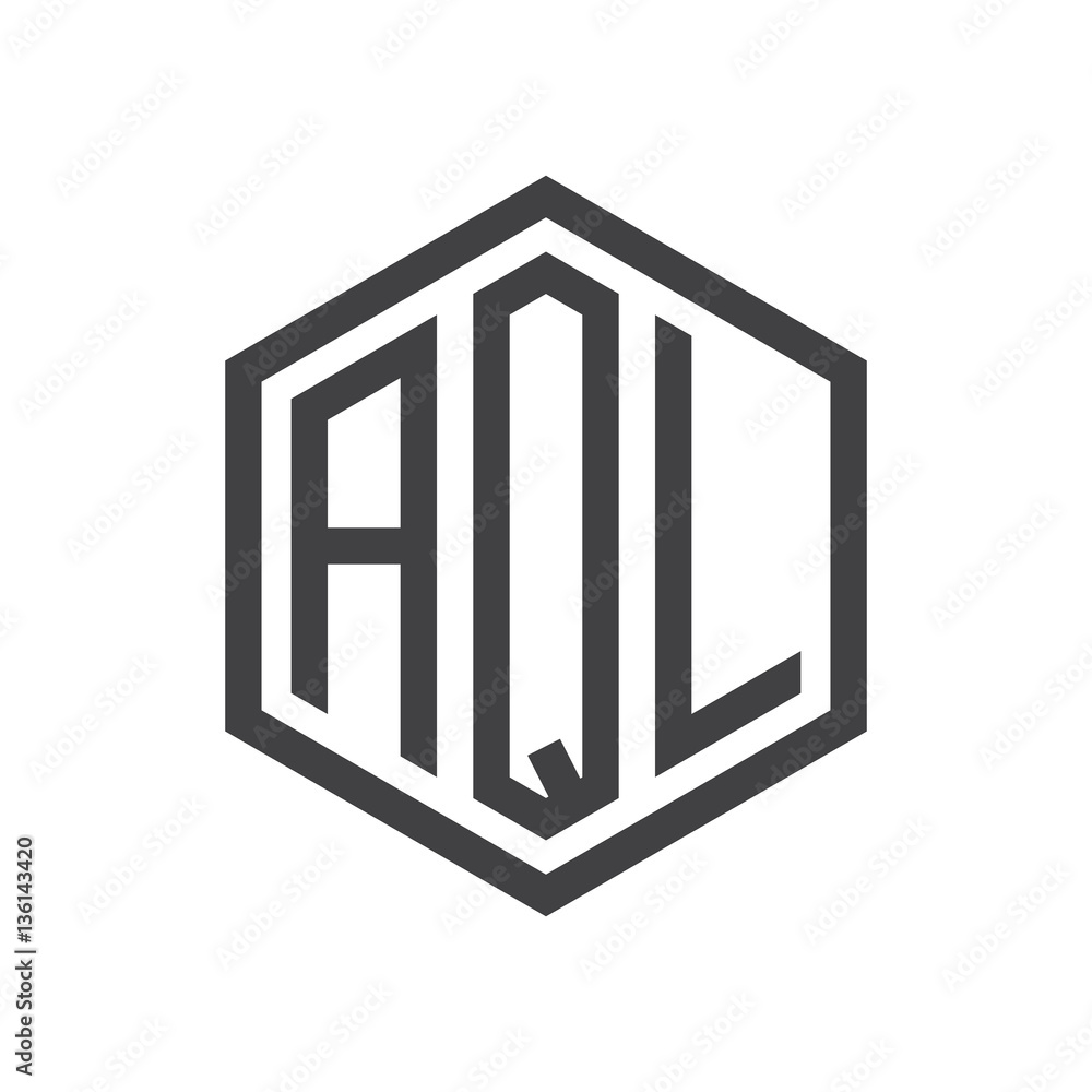 initial three letter logo hexagon black initial three letter logo hexagon black
