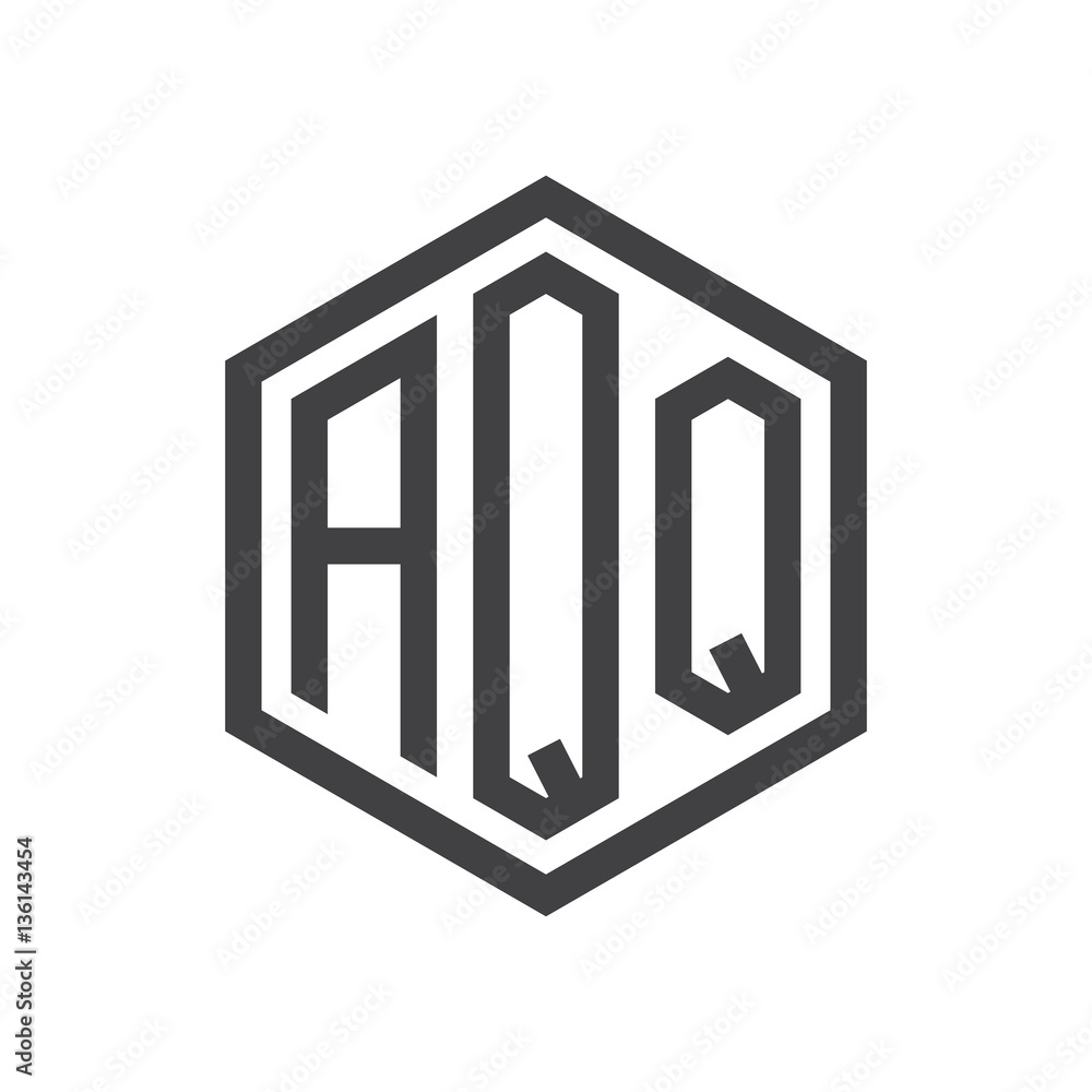 initial three letter logo hexagon black initial three letter logo hexagon black