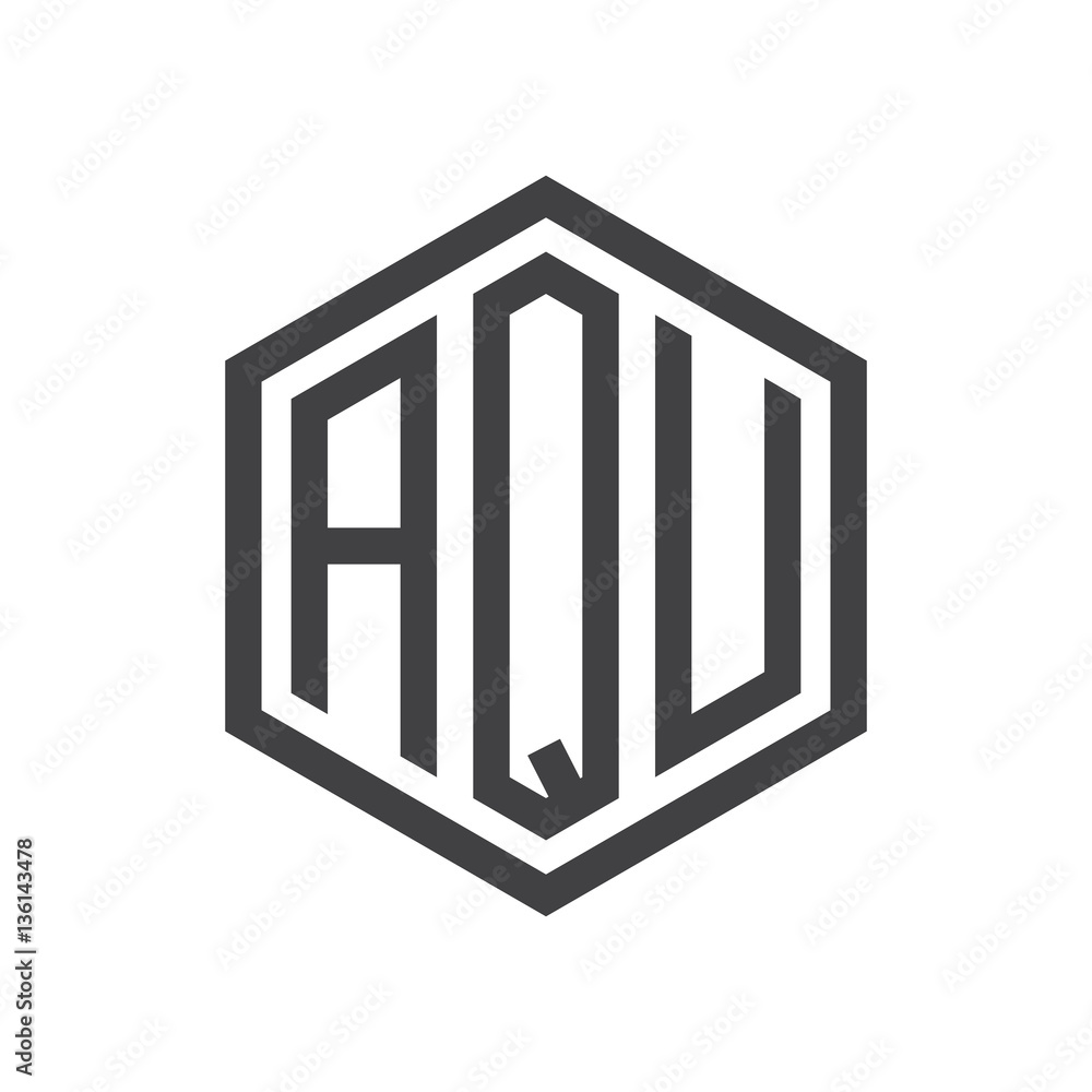 initial three letter logo hexagon black initial three letter logo hexagon black