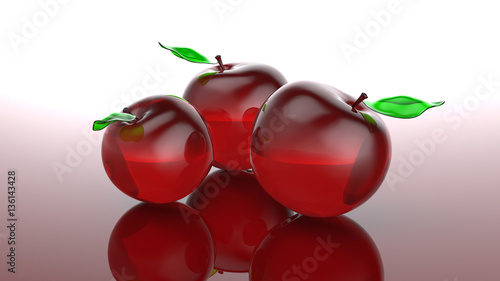 Szklane czerwone jabłka