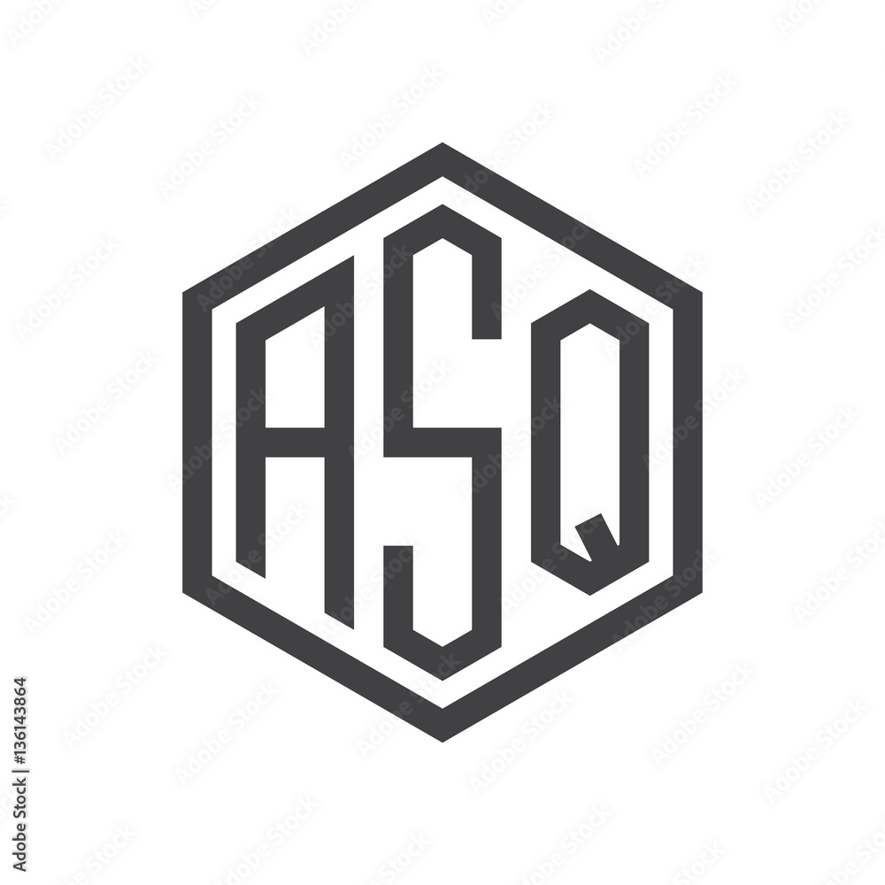 initial three letter logo hexagon black initial three letter logo hexagon black