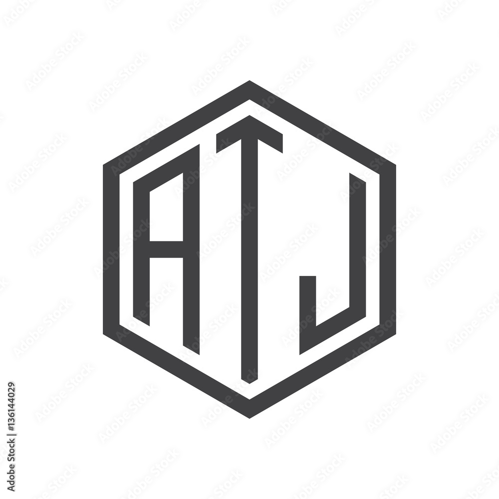 initial three letter logo hexagon black initial three letter logo hexagon black