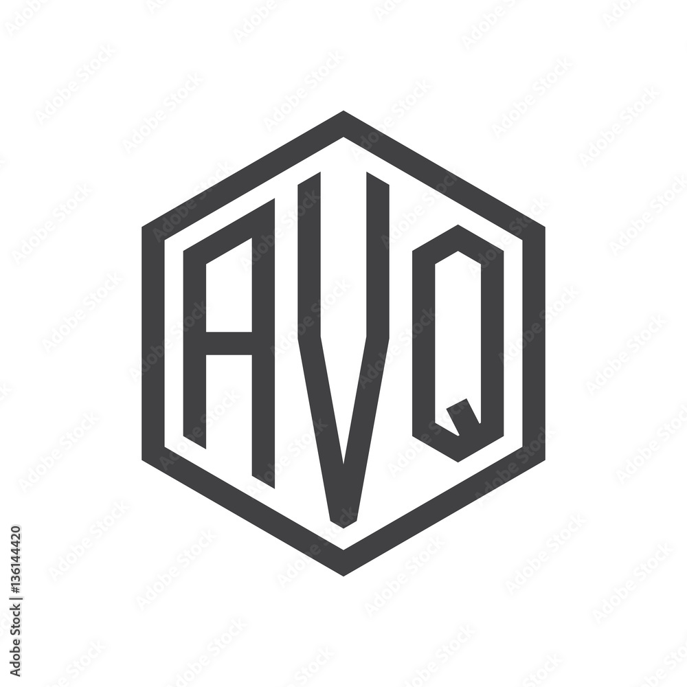 initial three letter logo hexagon black initial three letter logo hexagon black