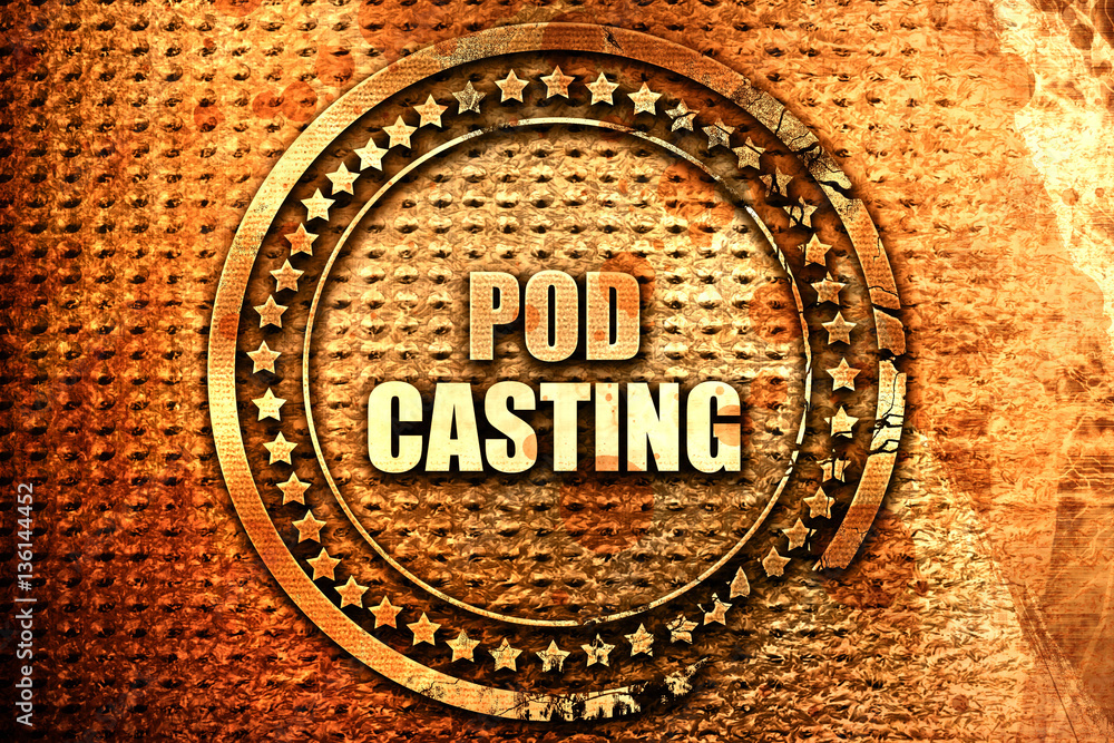 podcasting, 3D rendering, text on metal podcasting, 3D rendering, text on metal