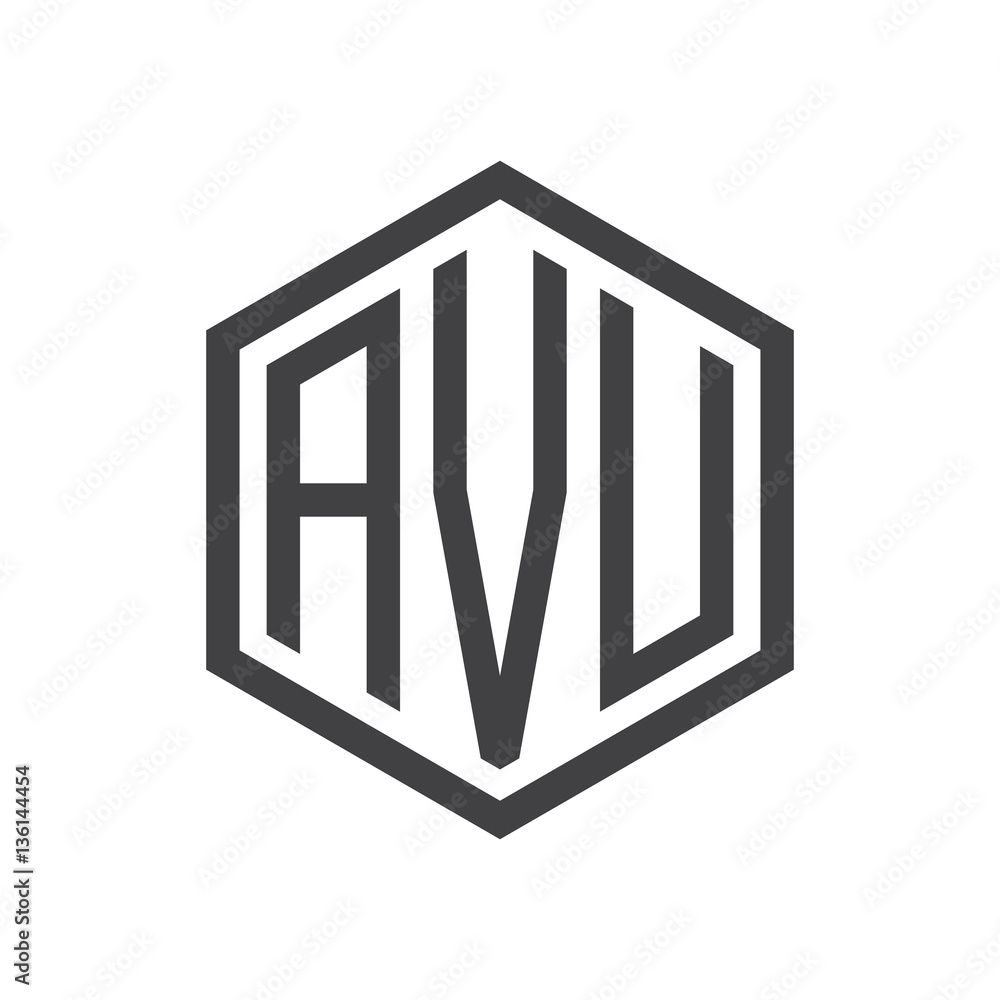 initial three letter logo hexagon black initial three letter logo hexagon black