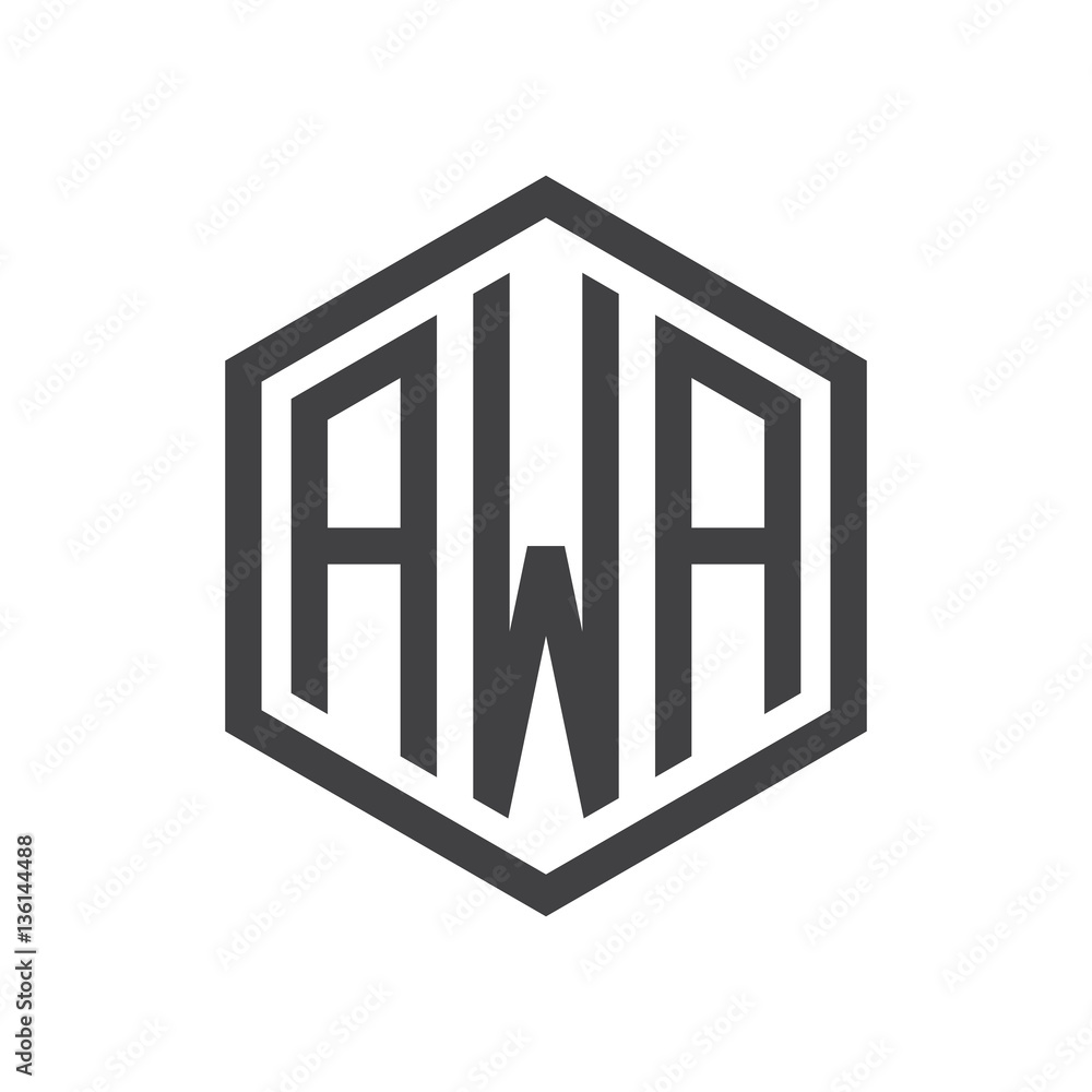 initial three letter logo hexagon black initial three letter logo hexagon black