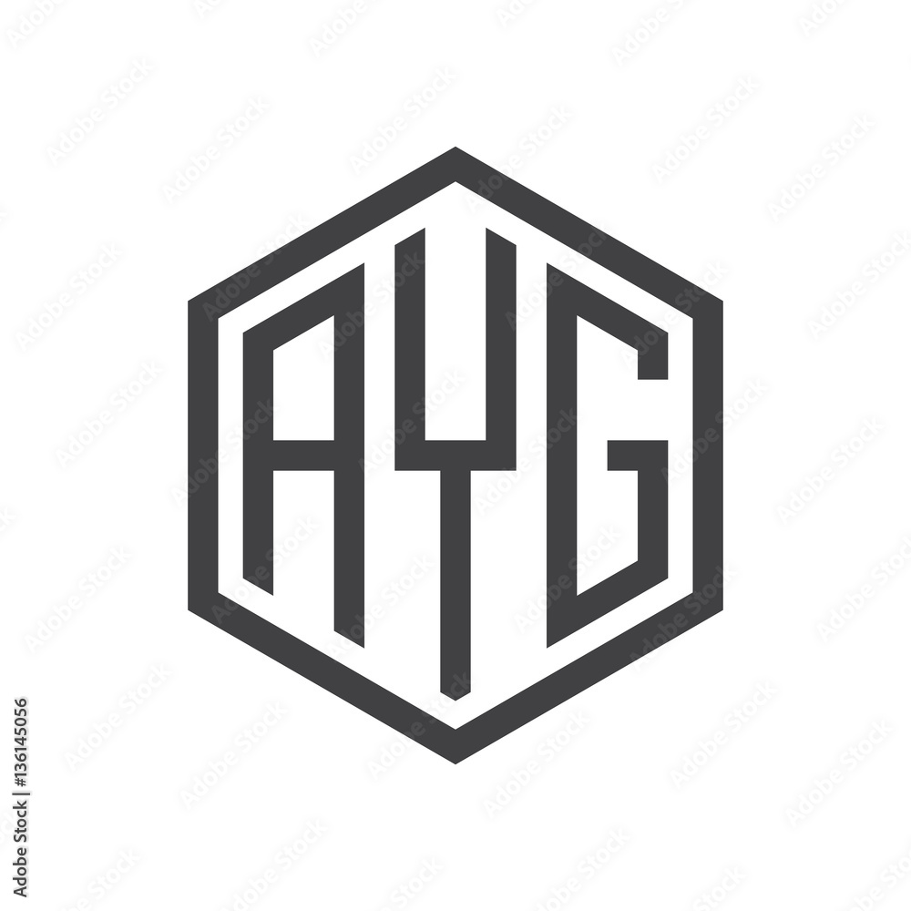 initial three letter logo hexagon black initial three letter logo hexagon black