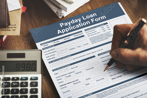 Payday Loan Application Form Salary Debt Concept photo