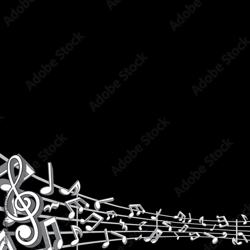 Abstract Music Background with Notes