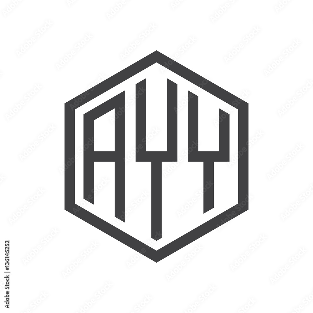 initial three letter logo hexagon black initial three letter logo hexagon black
