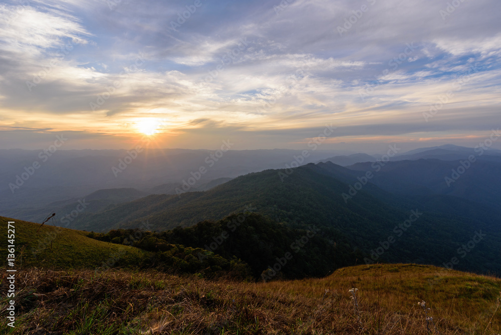 Sunset at the mountain